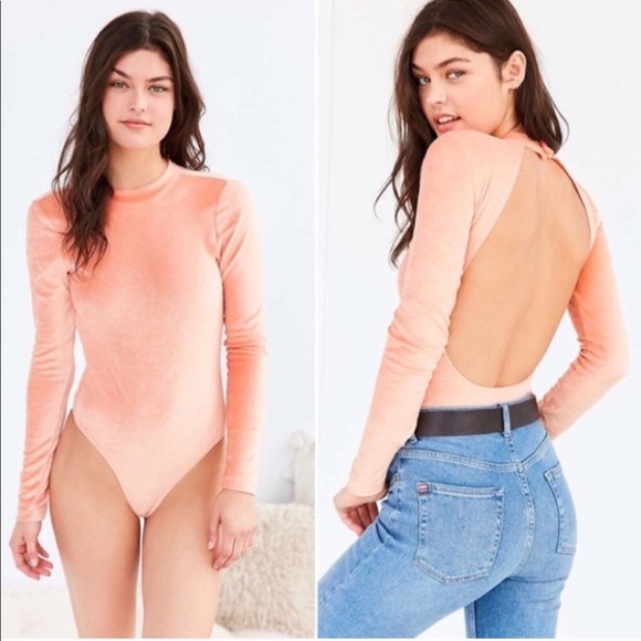 Urban Outfitters Other - Peach velvet body suit